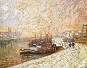 Barges in the Snow Armand guillaumin